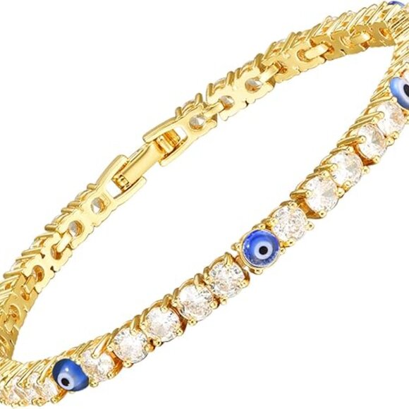 Neiman Marcus 18K Gold Filled Evil Eye Bracelet - Picture 4 of 4